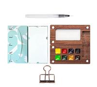 Palette de peinture de voyage, palette d'aquarelle portable, petite palette d'aquarelle, ensemble de voyage pour artiste de poche, trousse de palette de peinture de voyage Pocketartist en bois