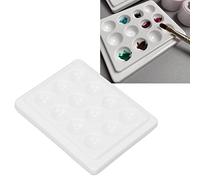 Palette de Peinture en Porcelaine Plate de Peinture Aquarelle en céramique avec Couvercle 12 puits Lisse Blanche pour Les projets de Peinture et d'artisanat Nail Art