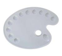Palette de peinture - Ovale - Plastique - Blanc - 12 compartiments
