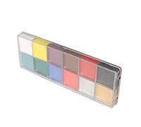 Palette de Peinture pour le Visage 12 Couleurs Hypoallergéniques Huileux Ensemble pour une Utilisation Professionnelle et Bricolage, Kit de Peinture Lavable et Corps Lavable Hautement pigmenté le