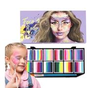 Palette De Peinture Pour Le Visage - Palette D'huile De Peinture Pour Le Corps Soluble Dans L'eau | 12 Couleurs À Base D'eau Kit De Peinnture | Visages Et Peintures De Corps Pour Halloween, Cosplay, F