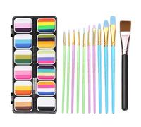 Palette de Peinture Visage Arc-en- - 12 Couleurs Kit de Peinture Visage Corps Professionnel Lavable | Palette de Peinture Professionnelle Visage et Corps | Palette de Peinture Visage Et Corps