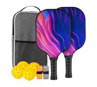 Palette de Pickleball, Set De Pickleball en Fibre De Verre pour 4, Accessoires de Sport Léger en Fibre de Verre Ergonomique pour Intérieur, Extérieur, Maison, Exercice, pour Hommes et Femmes
