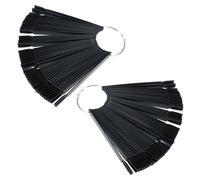 Palette de Pointes D'ongles 50 Pièces en Plastique Noir pour Présentation | Forme Éventail, Surface Lisse sans Bavures, Usage Maison et Formation, pour Gel Polish et Modèles Décoratifs