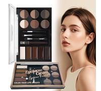 Palette de Poudre à Sourcils, Eye Makeup Brow Contour Kit Palette de Peinture à Sourcils Tout-en-1 Palette à Sourcil Poudre Waterproof, Maquillage Sourcils Longue Tenue Resultat Naturel