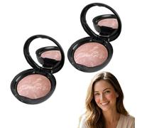 Palette de poudre bronzante et blush cuite - Fond de teint cuit illuminateur - Poudre sculptante marbrée pour le visage, couvrance modulable légère à moyenne, fini naturel semi-mat (MEDUIM)