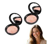Palette de poudre bronzante et blush cuite - Fond de teint cuit illuminateur - Poudre sculptante marbrée pour le visage, couvrance modulable légère à moyenne, fini naturel semi-mat (NATUREL)