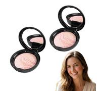 Palette de poudre bronzante et blush cuite - Fond de teint cuit illuminateur - Poudre sculptante marbrée pour le visage, couvrance modulable légère à moyenne, fini naturel semi-mat (ROSE)