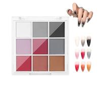 Palette de poudre de pigment clou, poudre pigment à ongles, palette solide 3x3 pouces 9 couleurs, néon couleur bricolage pour les ongles, style 2