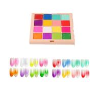 Palette de poudre de pigment for ongles, 16 couleurs de poudre de pigment solide for ensemble d'ongles, Pigmentos Para, Palette d'art d'ongle, accessoires de manucure à faire soi-même(Color:01)