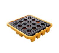 Palette de rétention des déversements de fûts avec Conception étanche et grilles supérieures modulaires pour la prévention des déversements de réservoirs et de fûts d'hui