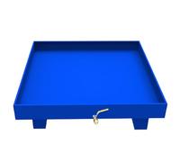 Palette de Rétention, Palette Métallique Anti-fuite pour fûts D'huile Industriels avec Évacuation, Plateau de Rétention pour Garage et Entrepôt(Blue,65cm/26in)