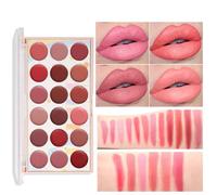 Palette De Rouge À Lèvres - Palette De Brillant À Lèvre Mat De 18 Couleurs, Palete De Maquillage De Fard À Paupières Crème Imperméable, Ensemble De Rouge À Lèvre Hydratant Longue Durée, Kit Cosméti