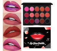 Palette De Rouge À Lèvres - Palettes De Maquillage Pour Les Lèvres 15 Couleurs | Palette De Brillant À Lèvress Hydratante | Rouge À Lèvress De Maquillage Nourrissant À Construire | Pour Le Camping, Le