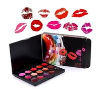 Palette de rouges à lèvres imperméables - Ensemble de 15 couleurs mates et crémeuses, collection de rouges à lèvres longue durée | Kit de maquillage pour fête d'Halloween, cosmétique, professionnel, v