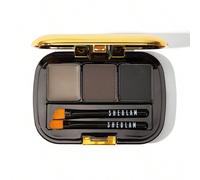 Palette De Sourcils ComplèTe-102 Ash Brown Poudre à Sourcils Mate 3 Couleurs Remplissage De Cire à Sourcils DéFinition Et Mise En Forme Maquillage Des Sourcils Avec Petit Pinceau FêTe De NoëL Sourcils