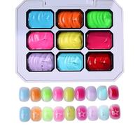 Palette de vernis à ongles gel Pat-Paint - Dégradé de couleur avec 9 couleurs différentes - Portable - Pour femmes, filles, débutants et utilisateurs avancés ainsi que pour l'école, le dortoir, le