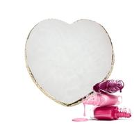 Palette de vernis à ongles | Petit présentoir en résine en forme de cœur - Porte-ongles multifonctionnel, outils de mélange cosmétiques portables à bord doré pour artistes