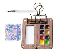 Palette de voyage - Palette d'aquarelle en bois, kit de peinture portable | Outils d'art portables pour dessiner des paysages naturels, compacts, activités créatives en plein air et croquis aquarelle