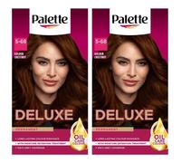 Palette Deluxe Creme Colouration 5-68 Golden Chestnut Hair Dye, 2 Pack