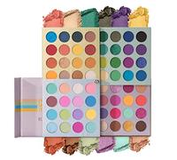 Palette d'ombres à paupières 64 couleurs, Planche de rotation 4 en 1 Ombre à paupières matte, pailletée, scintillante et imperméable à l'eau Palette de maquillage professionnel