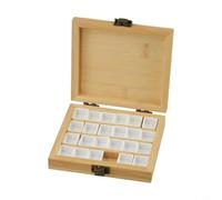 Palette en bois avec 24 compartiments pour peintures, conçue pour garder les couleurs séparées et facilement accessibles pour les artistes (style boucle latérale)