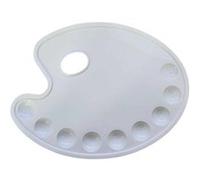 Palette en plastique - Ovale - 28x22cm - 9 compartiments - Toutes peintures