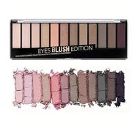 Palette Fard À Paupière 12-Color Nude Brown - Crème/Paillette, Compact, Bronzer/Contour, High Pigment, Long-Wear Waterproof, Everyday/Smokey Looks (#02, one size)