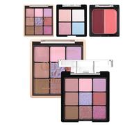 Palette Fard à Paupières et Blush,Palette Visage avec Fard à Joues et Illuminateur | Cosmétiques Visage Yeux Doux Finition Mat pour Peau Mature Femme Adulte