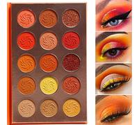Palette Fard à Paupières Maquillage Yeux Paillette Mat Rouge-Orange,Afflano Eyeshadow Palette Glitter Matte Pigmentées,Scintillantes Brun Neutre Or Jaune Automne Coucher Soleil Métallisé Fille Femme