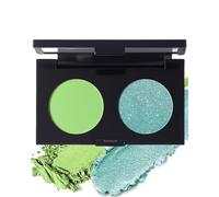 Palette Fards a Paupiere Vert et Bleu, Paillette et Mat Imperméable, 09 | 2 Couleurs Ombre a Paupiere Hautement Pigmenté, Texture Poudre Fine, Longue Tenue Palettes de Maquillage Yeux pour Femme