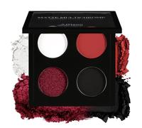Palette Fards à Paupières Rouge Gothique, Ombre à Paupières Blanc Noir Rouge Mat, Red Eyeshadow Pailleté Chromé Ultra-Pigmenté, Palette Intensément Smokey Noir pour Maquillage Halloween