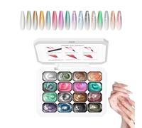 Palette Gel Ongles Palette 16 compartiments de polymérisation UV/LED sans | Couleurs De Polissage Gel Filles Femmes Maison Salon Fête Printemps Été Vacances Halloween Mariage