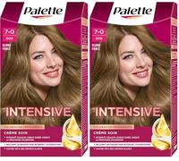 Palette - Intensive - Coloration Permanente Cheveux - Crème Soin - Couvre 100% des Cheveux Blancs - Intensité couleur longue durée - Tenue 8 semaines - Masque soin - Blond Foncé 500 (Lot de 2)