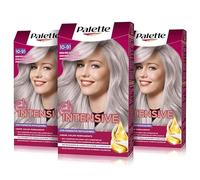 Palette Intensive Creme Color 10-91 Blond très clair argenté, teinture permanente pour cheveux à l'huile de macadamia et d'amande, couvre 100% des cheveux blancs et des racines pour une couleur
