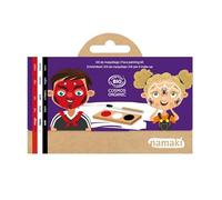 Palette Maquillage Enfant Halloween - Diable & Araigné - 3 Couleurs (Rouge, Blanc, Noir) - Hypoallergénique et Bio Cosmos - Namaki