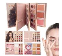 Palette Maquillage Livre Visage Complet - Fards Paupières Mates Nacrées | Blush Highlighter Rouge Lèvres Correcteur - Format Professionnel Cosplay Spectacles | Kit Artistique Multifonction