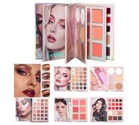 Palette Maquillage Livre Voyage - Coffret Maquillage Portable - Blush Voyage Compact,pour Étudiants Voyageurs Débutants Artistes Mariées Fêtes Mariage Événements Spéciaux Soirée Romantique