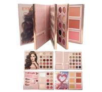 Palette Maquillage Livre Voyage - Fournitures De Maquillage Multifonctionnelles,Illuminateur Facial Longue Tenue - Pour Routine Quotidienne Voyage Fêtes Mariage Rendez Vous Soirée Voyageurs Artistes M