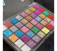 Palette maquillage yeux 40 couleurs paillettes visage enfant | Gel à paillettes pour corps et visage. Effet brillant longue tenue, idéal festivals et maquillage créatif. Adulte & enfant.