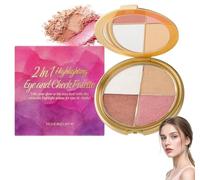 Palette Maquillage Yeux Et Joues 4-En-1 - Fard à Paupières, Highlighter Et Blush, Texture Soyeuse Très Pigmentée, Kit De Contour De Palettes, Pour Le Voyage, Maquillage Jour Et Soir (1PC)