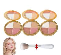 Palette Maquillage Yeux Et Joues 4-En-1 - Fard à Paupières, Highlighter Et Blush, Texture Soyeuse Très Pigmentée, Kit De Contour De Palettes, Pour Le Voyage, Maquillage Jour Et Soir (3Set)