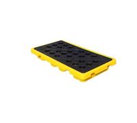 Palette modulaire de rétention des déversements avec poches de drainage et de chariot élévateur, plateau à caillebotis industriel pour seaux de peinture et produits chimi,Yellow-90 L/130X68X17.5 CM