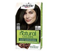 Palette Natural Colors - Coloration Permanente Cheveux - Couleur Naturelle - Cheveux nourris - Couvre 100% des Cheveux Blancs - Sans Ammoniaque - Beurre de Cacao & Lait d'Avoine - Noir 1.0