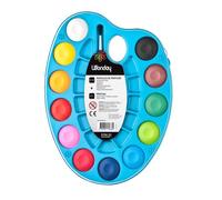 Wonday Palette ovale de 12 pastilles de gouache avec pinceau