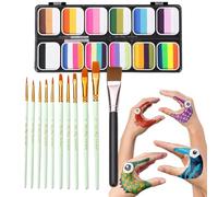 Palette peinture visage - Arc-en-, peinture art corporel multicolore, formule hydrosoluble, rendu intense longue tenue, coffret créatif pratique | soirées à thème, carnaval, événements artistiques