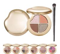 Palette pour les yeux et les joues, palette de fards à paupières 4 en 1 Starry Sky, maquillage pour ombrer, illuminer et définir le visage, s'estompe facilement, tient toute la journée (#02)