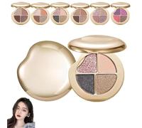 Palette Yeux et Joues, 4 teintes de fards à paupières et d'illuminateur, éclat métallique modulable, pour ombrer, définir le visage, illuminateurs et illuminateurs de teint