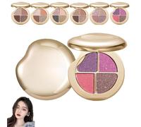 Palette Yeux et Joues, 4 teintes de fards à paupières et d'illuminateur, éclat métallique modulable, pour ombrer, définir le visage, illuminateurs et illuminateurs de teint