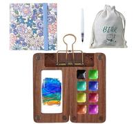 Palettes de carnet de croquis portable avec 8/15 couleurs, ensemble aquarelle de voyage, palettes, boîte de couleur, boîte de rangement de voyage